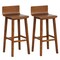 Costway 29" Wood Bar Stools Set of 2/4 with Solid Back & Seat Mid Century Bar Chairs